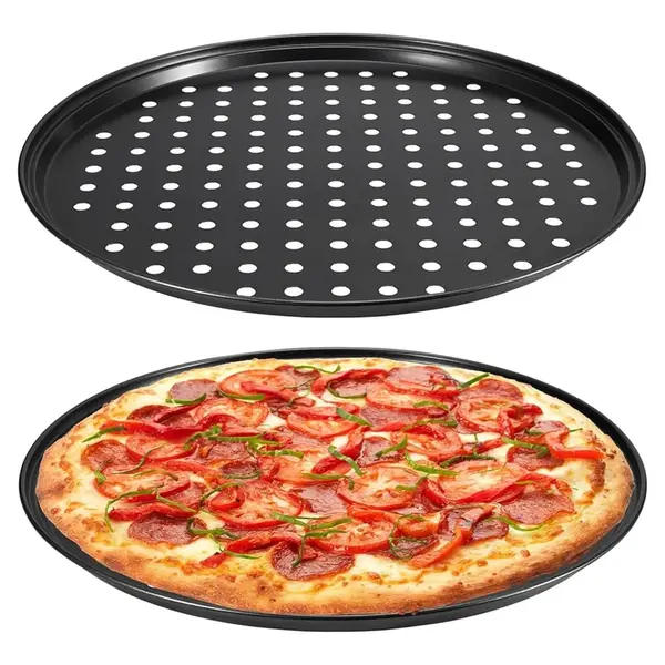 14-inch Nonstick Pizza Pan Baking Tray Plate with Holes Pizza Baking Tool – View 3