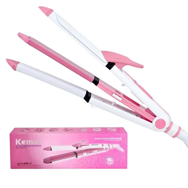 Kemei KM 1291 Professional 3 in 1 Electric Hair Straightener – View 3