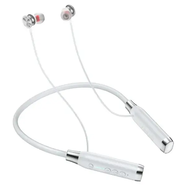 Hoco ES62 Pretty Dual Play Mode Bluetooth Neckband Earphone – Color: White – View 1
