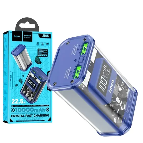 HOCO J105 10000mAh LED Digital Display Fast Charging Indicator Power Bank – View 3