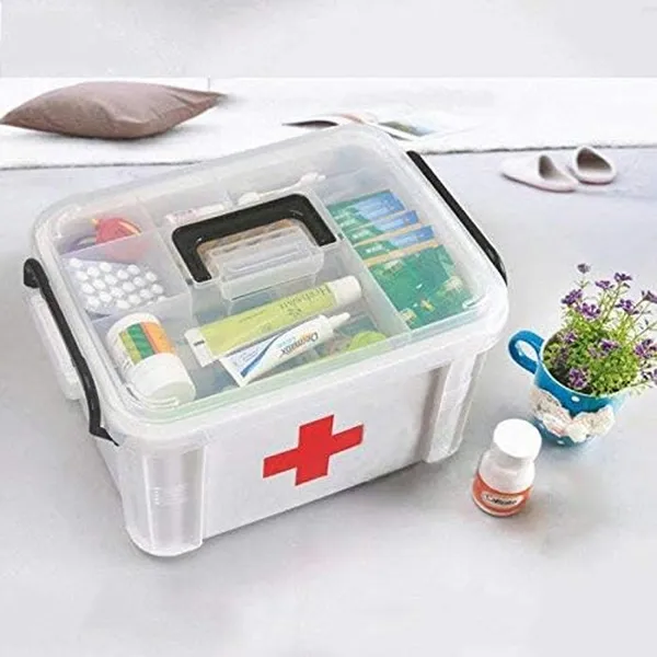 Large Family Plastic Multi layer Medicine First Aid Storage Health Box – View 4