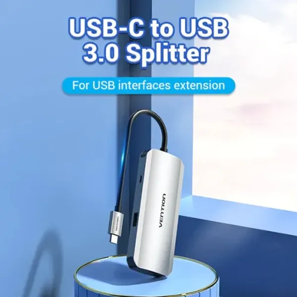 Vention TNAHB USB-C to USB 3.0 4 Port Micro-B HUB – View 3