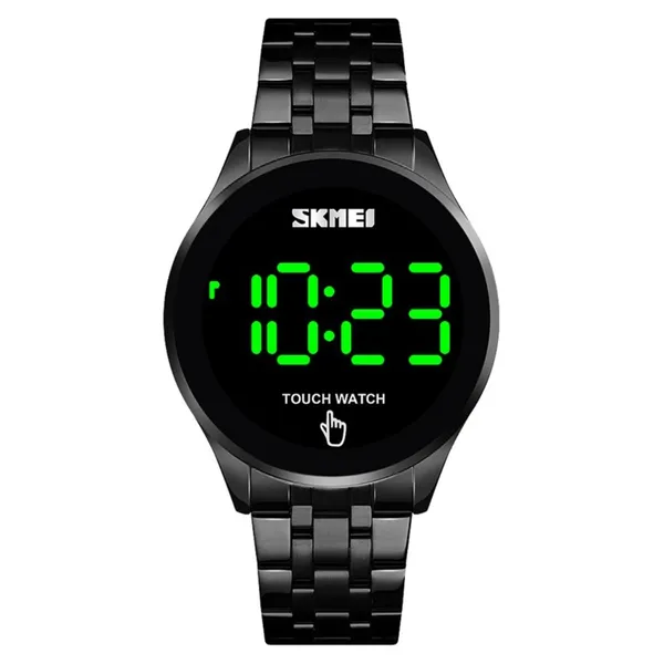 SKMEI 1579 Led Touch Screen Digital Man's Watch – Dial Color: Black, Strap Color: Black – View 1