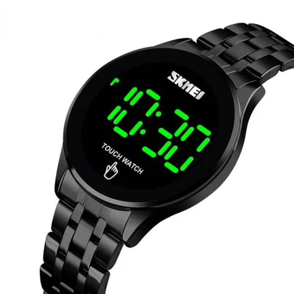 SKMEI 1579 Led Touch Screen Digital Man's Watch – Dial Color: Black, Strap Color: Black – View 2