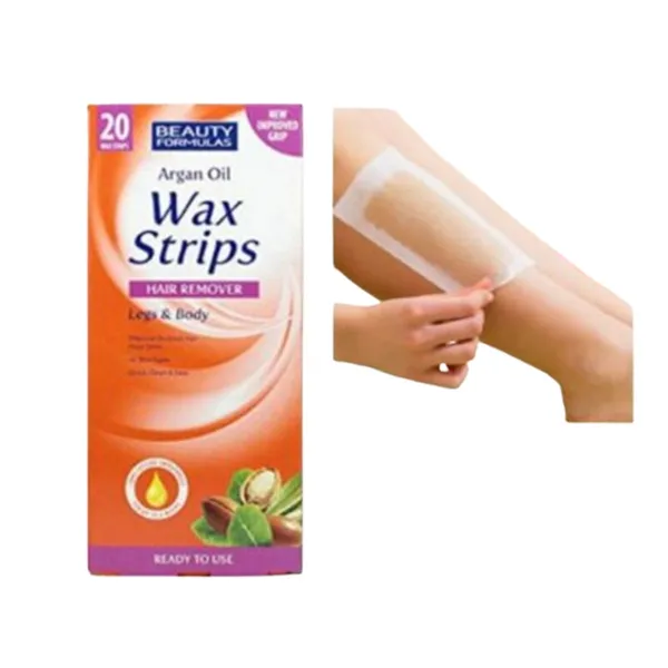Beauty Formulas Argan Oil Wax Strips Hair Removal for Legs & Body Pack of 20 Strips – View 2
