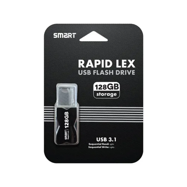 Smart Rapid Lex 128GB USB 3.1 Black & Gray Plastic Body Pen Drive – View 2