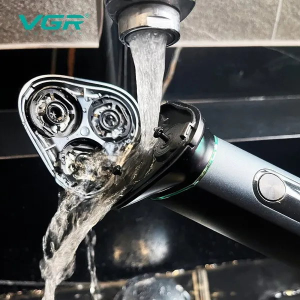 VGR V-310 Professional Men's Cordless Rechargeable Shaver IPX7 Fully Waterproof Triple Rotary – View 4