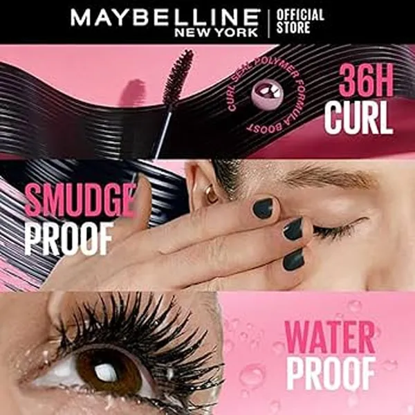 Maybelline New York Mascara Curls Lashes Highly Pigmented Color – View 3