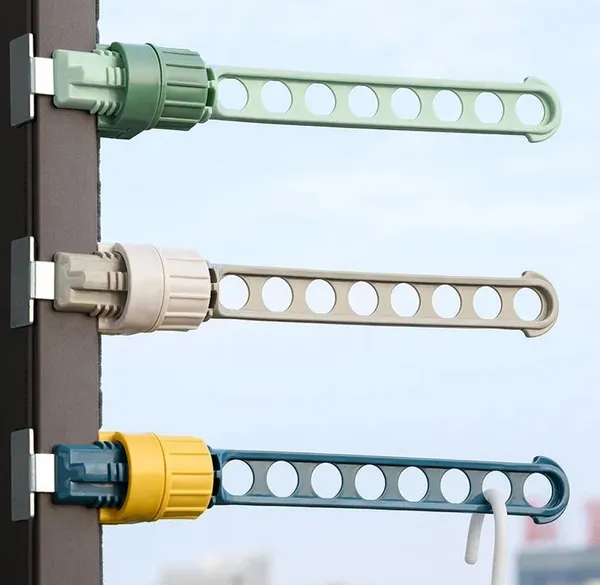 Wall Mounted Retractable Clothes Drying Rack for Balcony – View 2