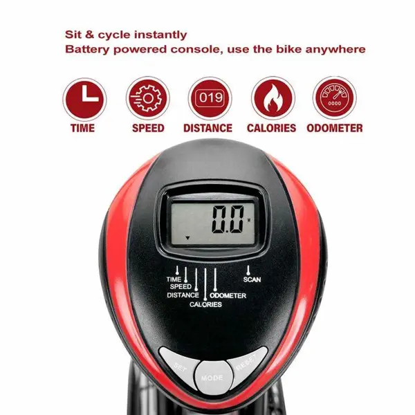 Marcy NS-1000 black and red, 48.75 x 26.75 x 45.00 inches Fan Exercise Bike with Air Resistance System – View 3