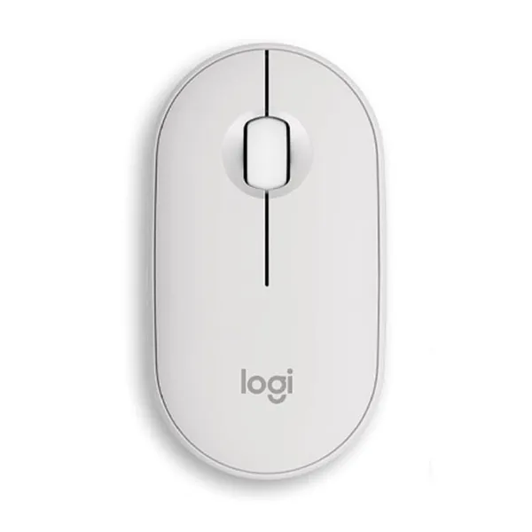 Logitech M350S PEBBLE Mouse 2 Multi-Device Bluetooth Mouse – Color: White – View 1