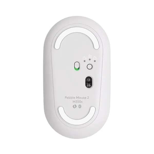 Logitech M350S PEBBLE Mouse 2 Multi-Device Bluetooth Mouse – Color: White – View 3