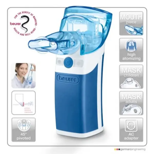 Beurer IH 50 Portable Mesh Nebulizer With Blue Color – View 2