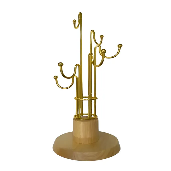Metal Cup Stand TG5843 13.5 inch Mug Holder with Wooden Base – View 1