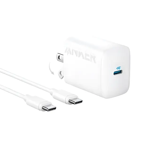 Anker 312 30W USB-C Fast Charging Adapter with 5ft USB-C Cable – Color: White – View 1