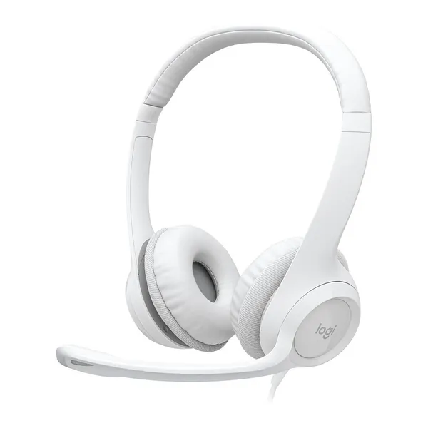 Logitech H390 Stereo USB Headset with Microphone – Color: White – View 1