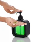 300ml Refillable Liquid Soap Dispenser Plastic Bottle Portable Pump Bottle – Color: Black – Thumbnail 1