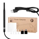 3 In 1 USB Endoscope Visual Camera & LED Light with Ears Cleaning kits – Color: Black – Thumbnail 5