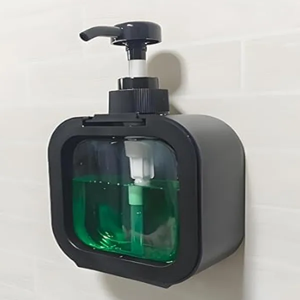 300ml Refillable Liquid Soap Dispenser Plastic Bottle Portable Pump Bottle – Color: Black – View 2
