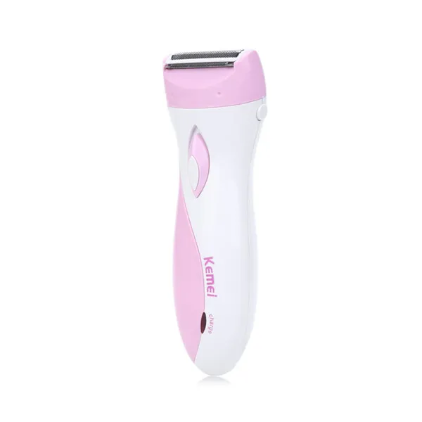 Kemei KM-3018 Rechargeable Stainless Steel Blade Lady Epilator – Color: Pink – View 2