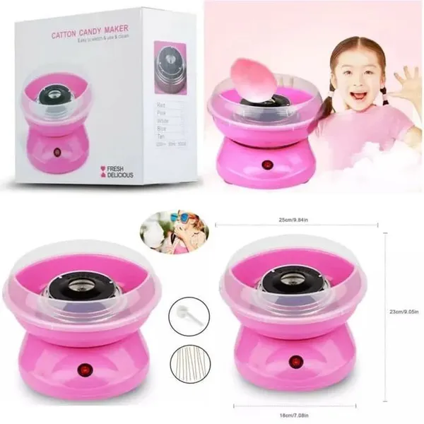 GOPAD Cotton Candy Floss Machine Mini Sweet Automatic 10 Bamboo Sticks Sugar Spoon – Color: Pink – View 5