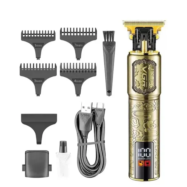 VGR V-073 Professional Hair Trimmer with LED Display for Men – View 1