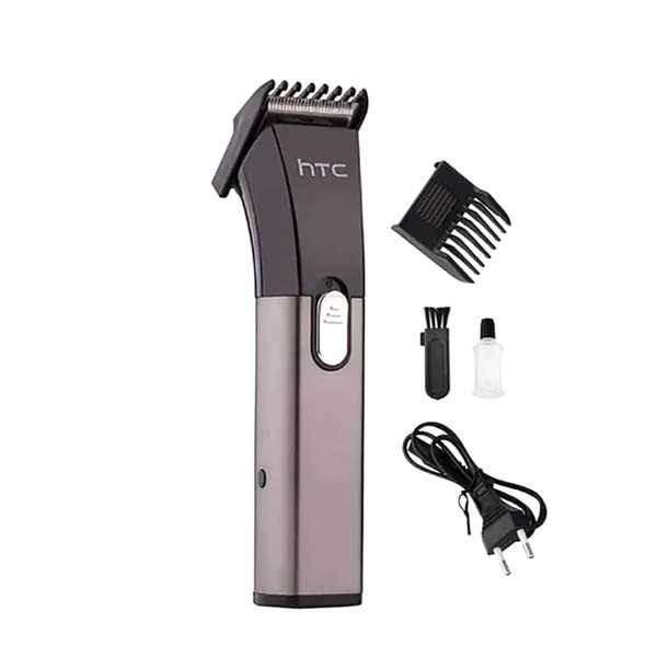 HTC AT-1107B Hair Trimmer Men Clipper USB Rechargeable Beard Trimmer – Color: Gray – View 1